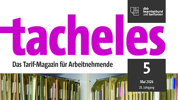 Das Bild zeigt das Cover vom tacheles-Magazin. Es zeigt ein Foto von einem Schrank mit Akten.