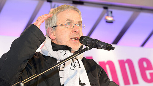 Willi Russ auf der Demonstration in Dresden Willi Russ auf der Demonstration in Dresden